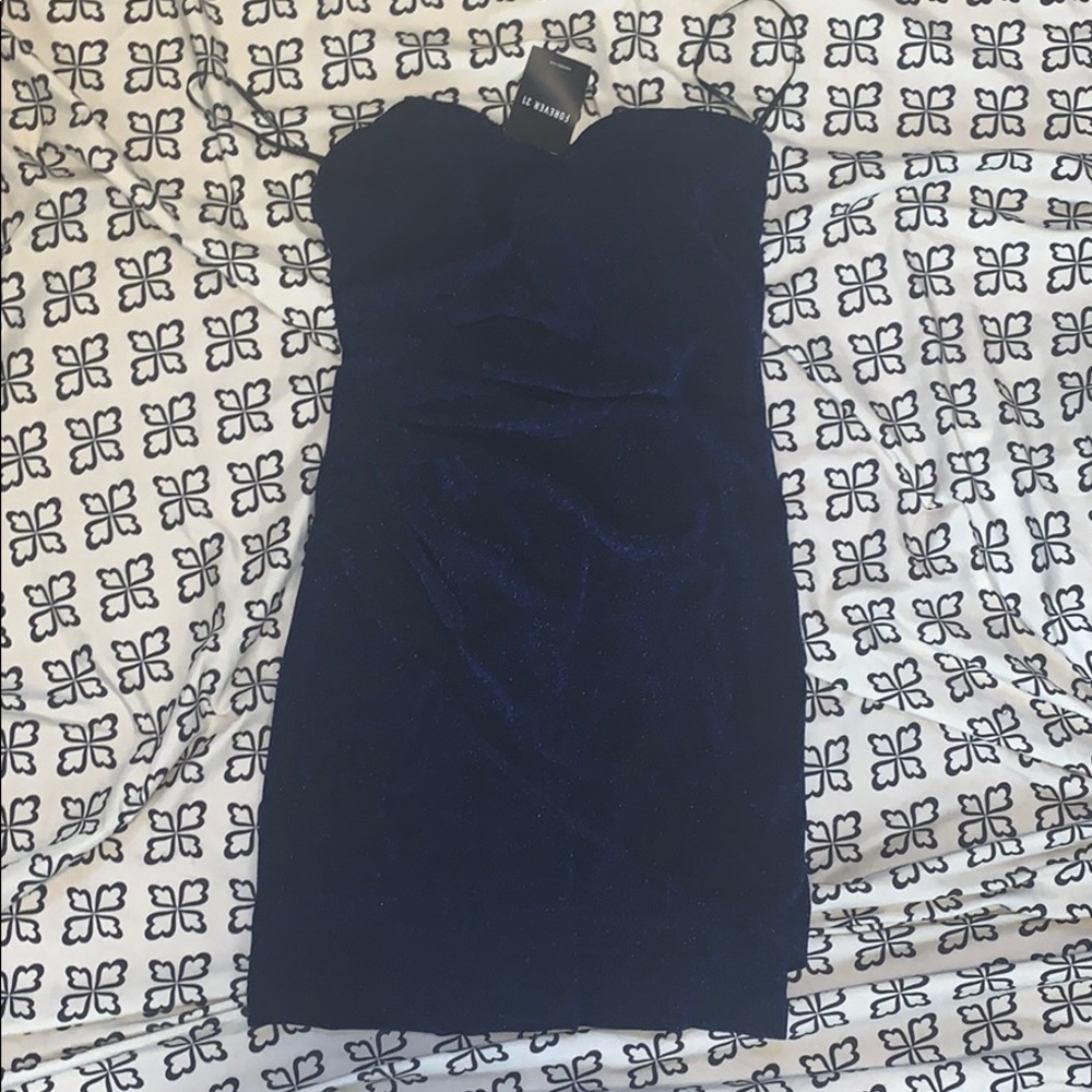 Cute strapless blue glitter dress Forever 21 NWT